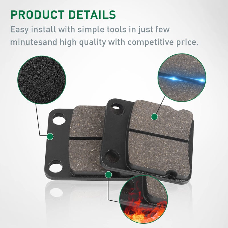 cyleto Warrior 350 Front and Rear Carbon Fibre Brake Pads Kits for Yamaha Banshee 350 1990-2006 / Wolverine 350 1995-2005/Blaster 200 2003-2006/ Warrior 350 1989-2004/ Raptor 125 YFM125 2011 - Image 4